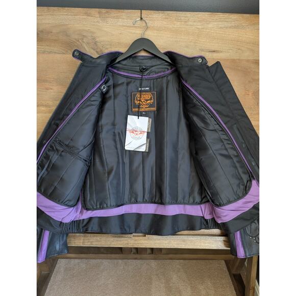 Milwaukee Leather Scooter Jacket Women XL Black Embroidered Studded Full Zip NWT - Picture 4 of 4